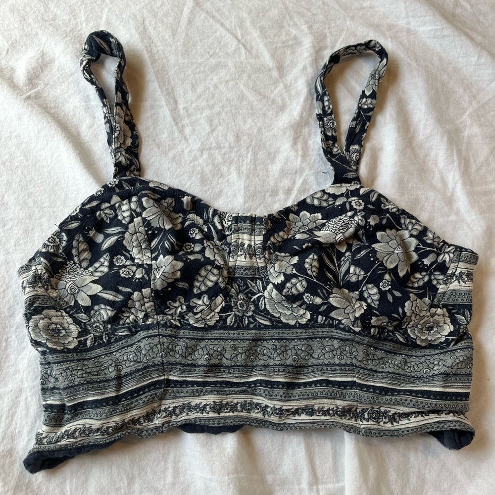 Blue cropped corset top